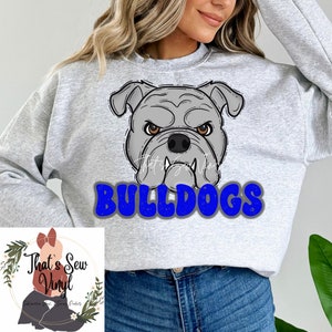 Blue Retro Bulldog Mascot PNG