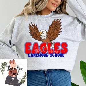CUSTOM Mascot/Color Retro Mascot PNG with School Name and Hand-drawn Mascot