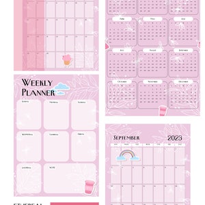 Ethereal Blooms Digital Planner Gentle Pink Floral Design Weekly ...