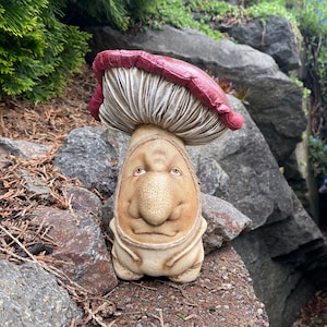 Textile Mushroom Toadstool Soft sculpture, OOAK art doll, unique gift, Fantasy creature, Fiber art, Primed Textile Art