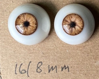 Handmade  BJD Resin Eyes, Light Brown 16mm, In stock, Ready to ship
