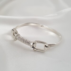 Sterling Silver Horseshoe Hook Bracelet Silver Bracelets for Women Gift ideas for her image 4