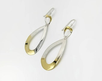 Ray of Sunshine Two-tone Teardrop Earrings