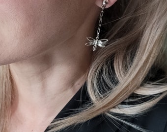 Sterling Silver Dragonfly Earrings