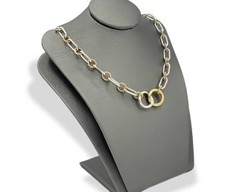 Eternity Sterling Silver Necklace in Two Tone