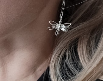 Sterling Silver Dragonfly Earrings
