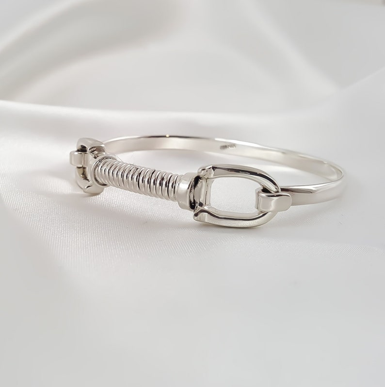 Sterling Silver Horseshoe Hook Bracelet Silver Bracelets for Women Gift ideas for her image 3