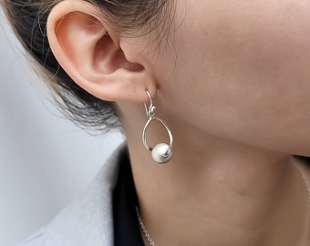 Full Moon Sterling Silver Earrings