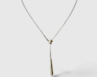 Morning Dew Lariat Necklace in Sterling Silver