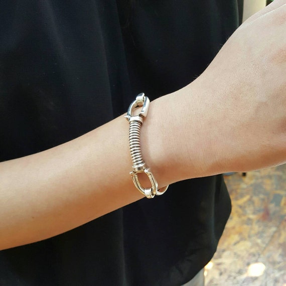 Sterling Silver Horseshoe Hook Bracelet Silver Bracelets for Women Gift  Ideas for Her 