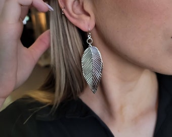 Flowing with the Wind Sterling Silver Leaf Earrings