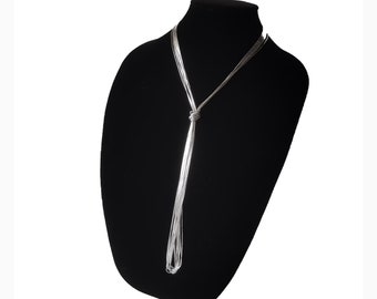 ZR Liquid Silver Long Necklace - 10 Strands