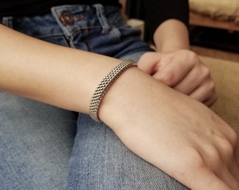 Sterling Silver Woven Mesh Bracelet