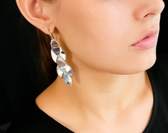 Cascade Sterling Silver Leaf Earrings