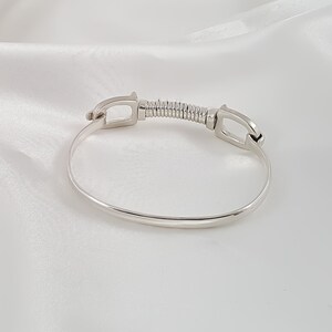 Sterling Silver Horseshoe Hook Bracelet Silver Bracelets for Women Gift ideas for her image 5