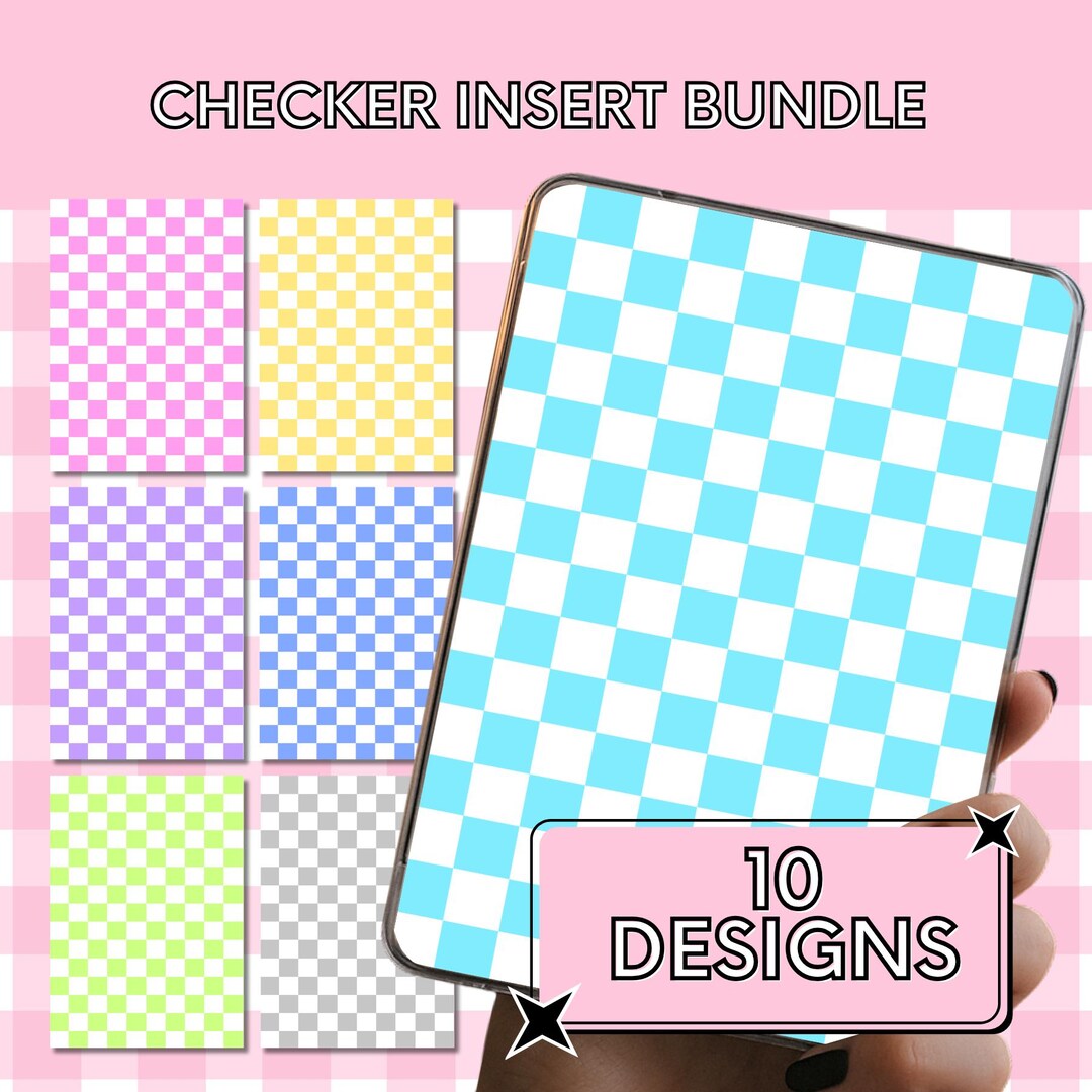 Pastel Checker Pattern Kindle Insert Bundle, Printable Digital Download ...
