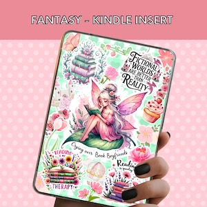 Coquette Kindle Insert Bundle, Pink Girly Bookish Stickers, Cute Kindle Decorations, Feminine Reader,  Printable Digital Download, Matcha