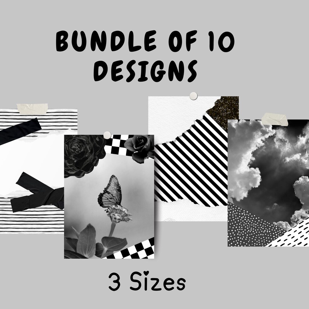 Black and White Kindle Insert Printable | Booktok Aesthetic | Scrapbook ...