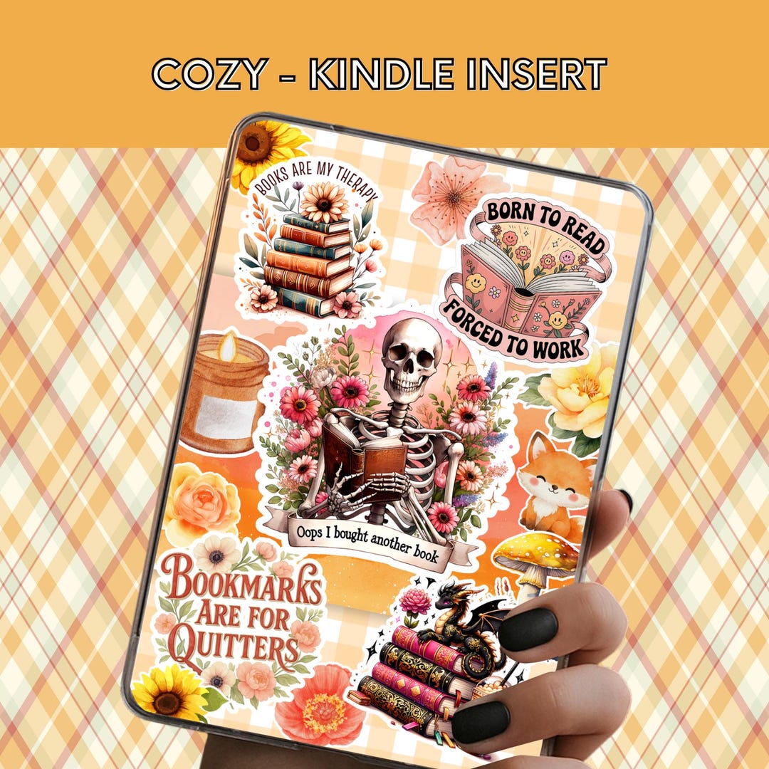 Cozy Kindle Insert Bundle | Printable Digital Download | Peach Peachy ...