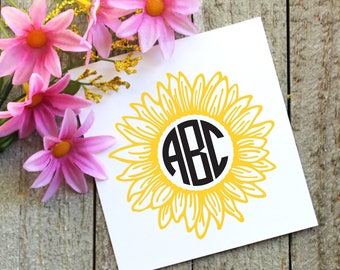 Download Sunflower monogram | Etsy