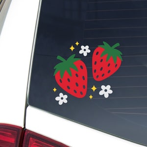Strawberry Vinyl Decal | Strawberry Car Decal | Strawberry Daisy Decal | Strawberry Sticker | Strawberry Decal | Strawberry Car | Car Decal