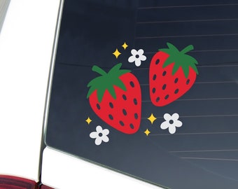 Strawberry Vinyl Decal | Strawberry Car Decal | Strawberry Daisy Decal | Strawberry Sticker | Strawberry Decal | Strawberry Car | Car Decal