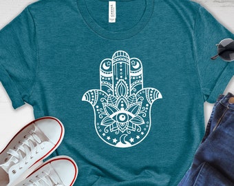 Hamsa Shirt | Hamsa T-Shirt | Hand Shirt | Hamsa Hand Shirt | Hamsa Tee | Lotus Shirt | Lotus Flower Shirt | Yogi Gift | Yogi Tee
