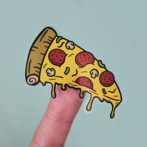 Pizza Sticker | Clear Pizza Sticker | Pizza Slice Sticker | Pizza Decal | Pizza Gift | Pizza Lover Gift | Food Sticker | Pepperoni Pizza