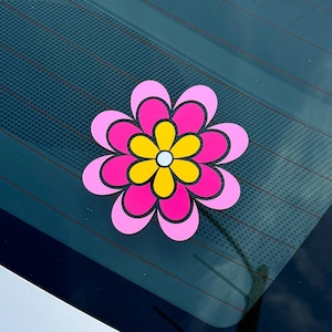 Daisy Vinyl Decal | Retro Daisy Decal | Daisy Car Decal | Hippie Car Decal | Flower Decal | Flower Sticker | Flower Car Decal | Daisy Decal