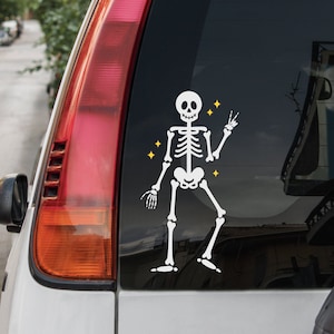 Skeleton Car Decal | Skeleton Peace Sign Vinyl Decal | Skeleton Decal | Cute Skeleton Car Decal | Cute Car Decal | Stay Spooky Car Decal