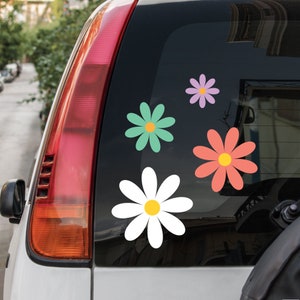 Sticker marguerite en vinyle | Sticker marguerite | Sticker voiture marguerite | Sticker voiture hippie | Sticker fleur | autocollant fleur | Sticker voiture fleurs | Sticker simple marguerite