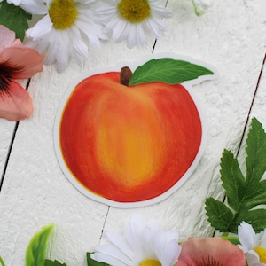 Peach Sticker | Peach Decal | Fruit Sticker | Food Sticker | Peach Laptop Sticker | Peach Illustration | Peach Lover Gift | Peach Gift