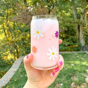Retro Daisy Iced Coffee Glass, Preppy Cup, Gifts for Teenage Girl, Watering  Can, Magic Mug, Custom Cups, Yeti Cup Personalized, Preppy Gift 
