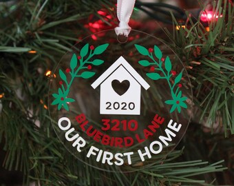 Our First Home Ornament | Custom Home Ornament | Address Ornament | First Home | House Warming Gift | Our First House | First House Gift