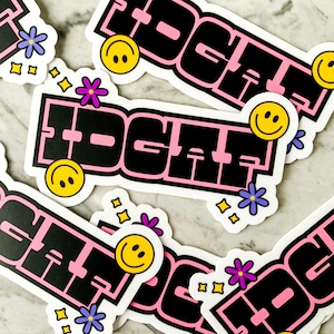 IDGAF Sticker | Who Cares Sticker | Funny Sticker | Groovy Sticker | Hippie Sticker | Cute Laptop Sticker | Curse Word Sticker | IDGAF Gift