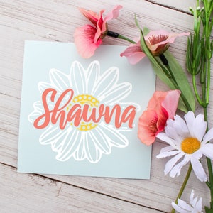 Daisy Name Vinyl Decal | Daisy Decal | Daisy Sticker | Name Decal | Daisy Car Decal | Daisy Gift | Daisy Monogram Decal | Flower Car Decal
