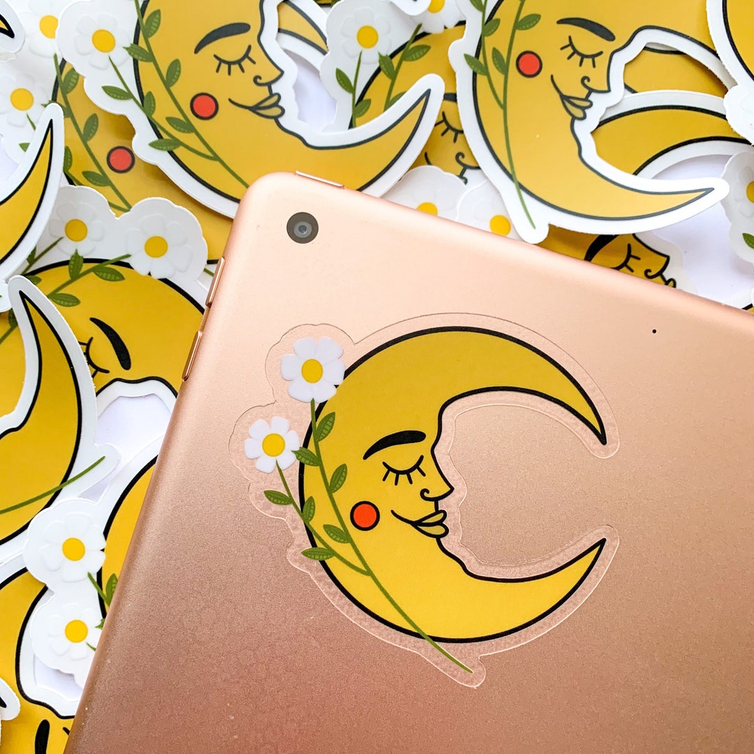 Crescent Sticker Crescent Moon Sticker | Moon Sticker | Hippie Sticker | Daisy Sticker ...