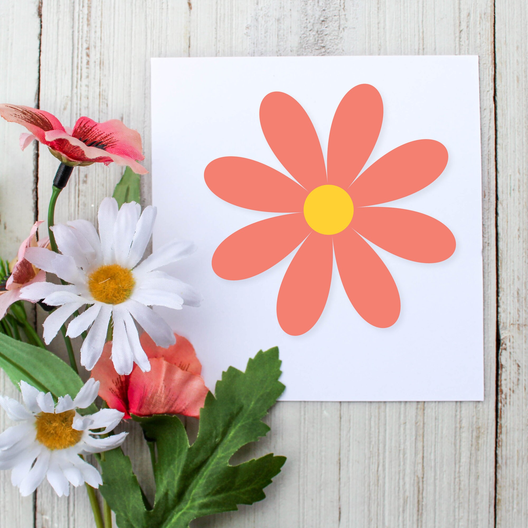 Hand Holding 3 Daisy Flowers, High Quality Vinyl Stickers