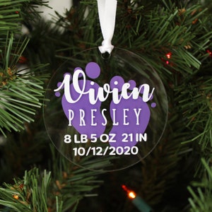 Baby Ornament | Baby Stats Ornament | My First Christmas Ornament | 1st Christmas Ornament | New Parent Gift | Baby&#39;s First Christmas Gift