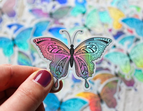 Butterfly Sticker | Holographic Butterfly Sticker | Butterfly Gift | Rainbow Butterfly | Butterfly Decal | Butterfly Phone Sticker