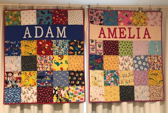 Babies Child s Personalised i Spy Patchwork Quilt Boy girl baby nursery Custom Made to Order COT SZE Etsy