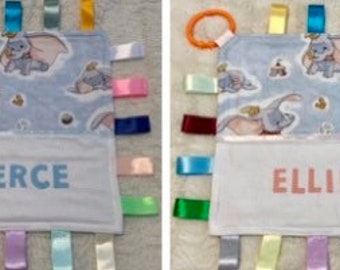 Babies Personalised Security Taggie Blanket/Toy - Dumbo -