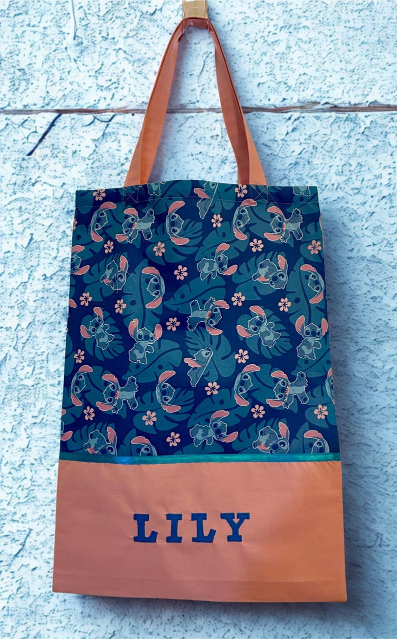 Childrens Library Bag, Handmade, Personalised - Thomas the Tank Engine imagem 3