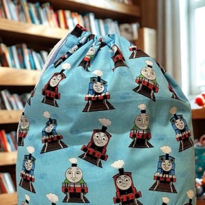 Childrens Library Bag, Handmade, Personalised - Thomas the Tank Engine imagem 4
