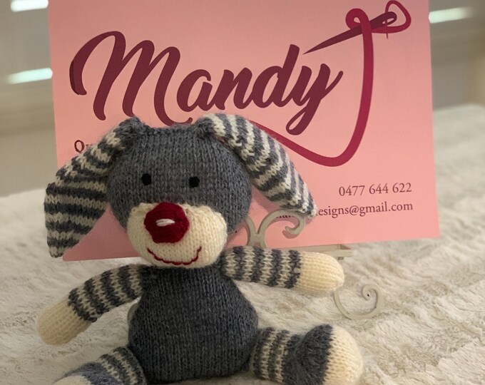 Hand Knitted Pure Wool Bunny Rabbit Stuffed Toy - Gift - - Etsy