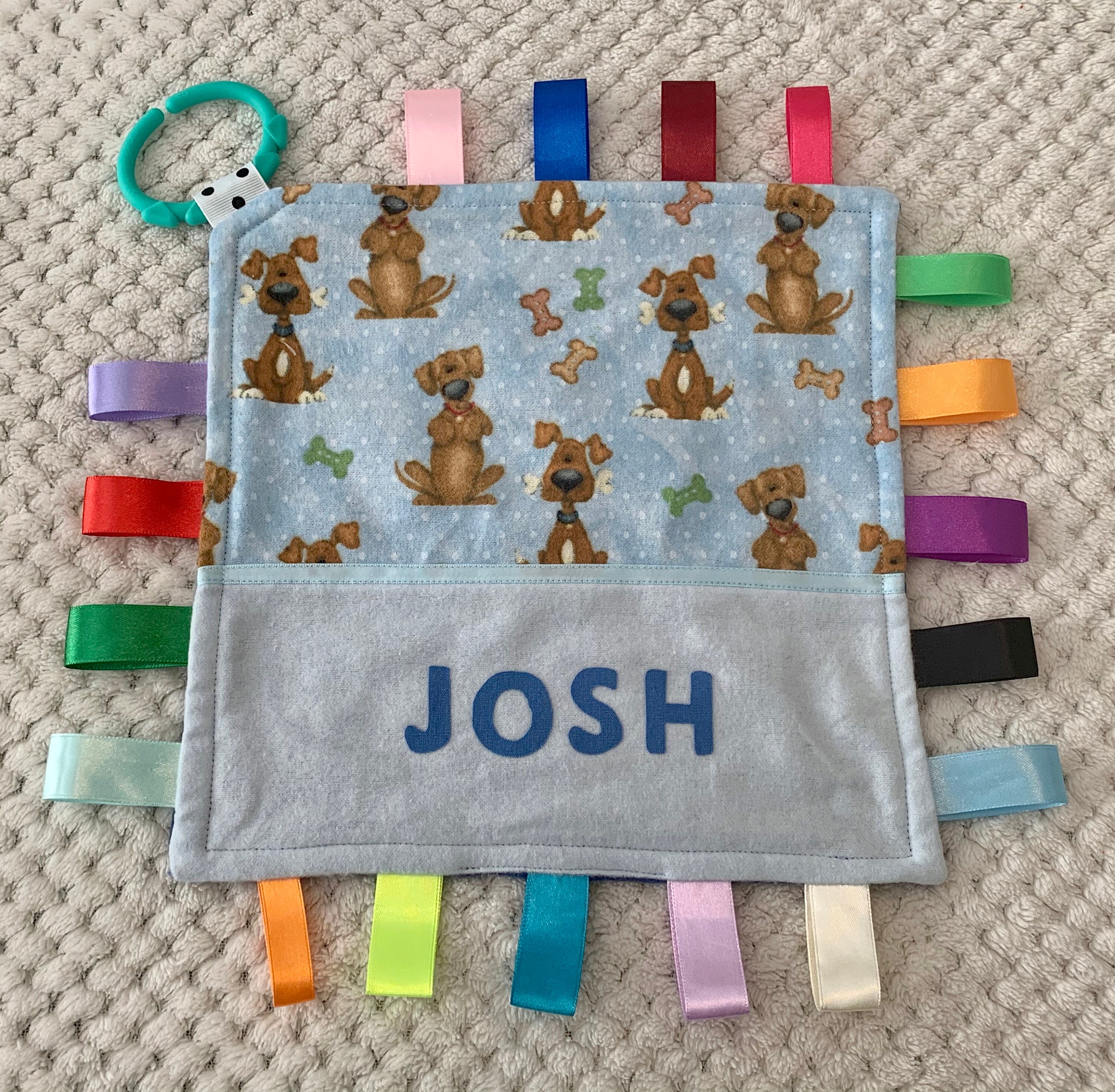 Babies Personalised Security Taggie Blanket toy Puppy Etsy Canada