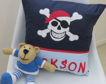 Child's Personalised Appliqued Cushion Covers  - Pirate -