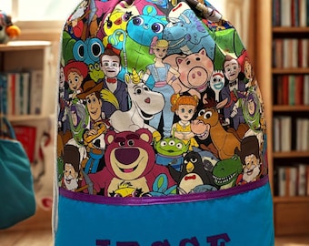 Childrens Library Bag, Handmade, Personalised - Toy Story