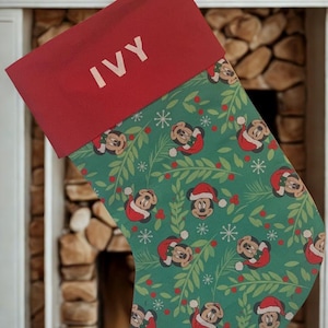 Personalised Christmas Stocking - Mickey Mouse and Minnie