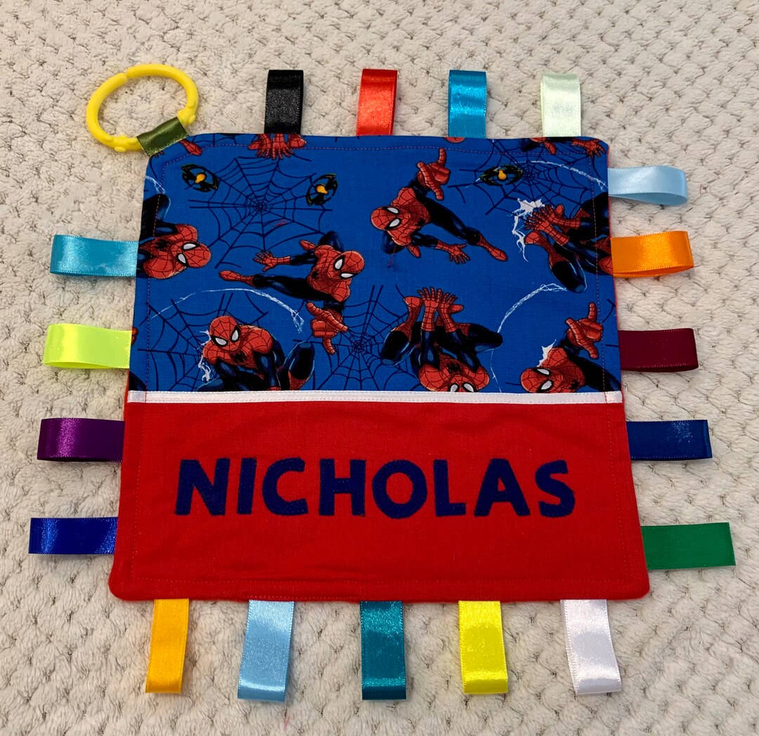 Babies Personalised Security Taggie Blanket/toy Spiderman Etsy